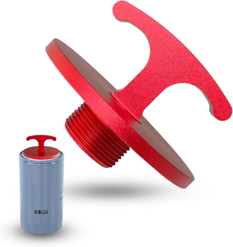 minlen Oil Filter Plug Tool, Aluminum Alloy Oil Filter Cap Off Tool for Dodge Ram 2500, 3500, 4500, 5500 Cummins 05083285aa Mo285 Turbo Diesel 5.7l 6.4l 6.7l (Red) - Image 1